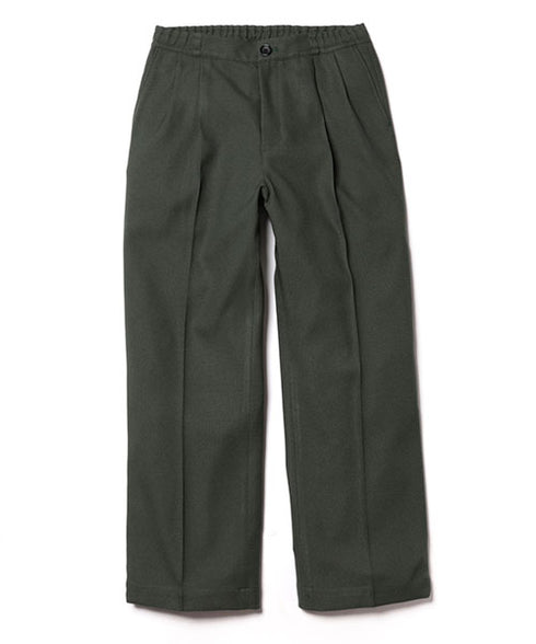 MR.OLIVE/RETRO POLYESTER TWILL / EASY TWO PLEATS STA-PREST WIDE PANTS ミスターオリーブ/レトロポリエステルツイル/イージースタプレストワイドパンツ